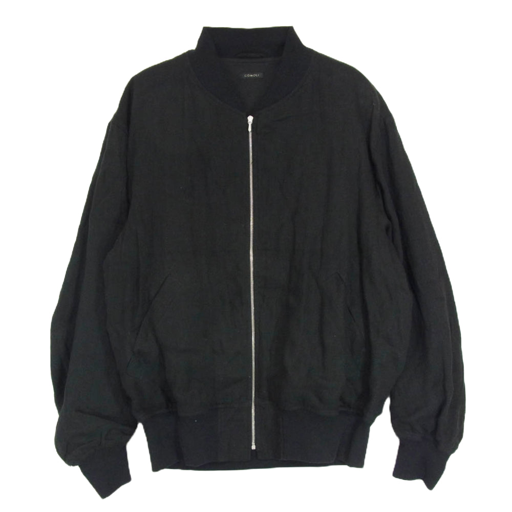 COMOLI コモリ 23SS X01-01023 リネンWクロス ジップ ブルゾン ブラック系 1【中古】