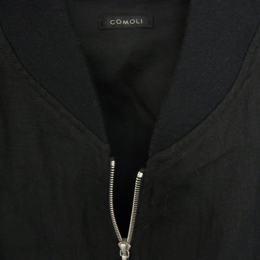 COMOLI コモリ 23SS X01-01023 リネンWクロス ジップ ブルゾン ブラック系 1【中古】