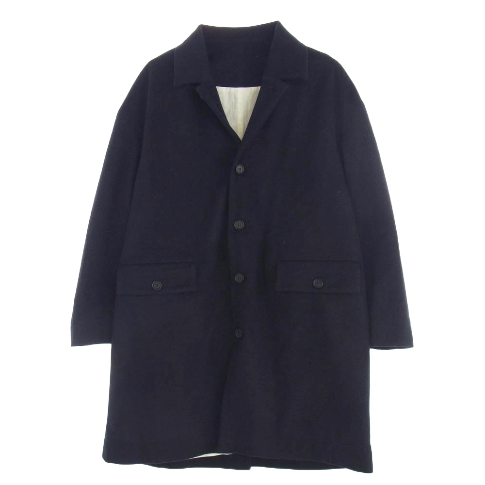 エヴァンキノリ USA製 Brushed Cashmere BIG COAT カシミヤ混 ビッグ コート ダークネイビー系 S【中古】