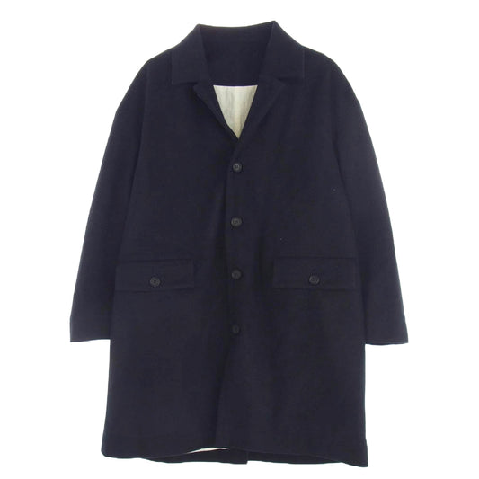 エヴァンキノリ USA製 Brushed Cashmere BIG COAT カシミヤ混 ビッグ コート ダークネイビー系 S【中古】