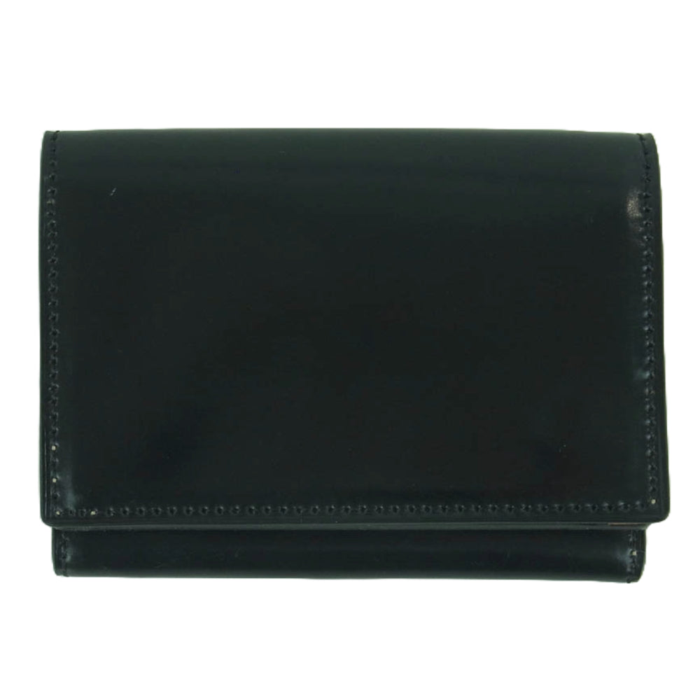 フラソリティ FS710 Trifold wallet シェルコードバン 三つ折り 財布 サイフ ウォレット ブラック系【中古】
