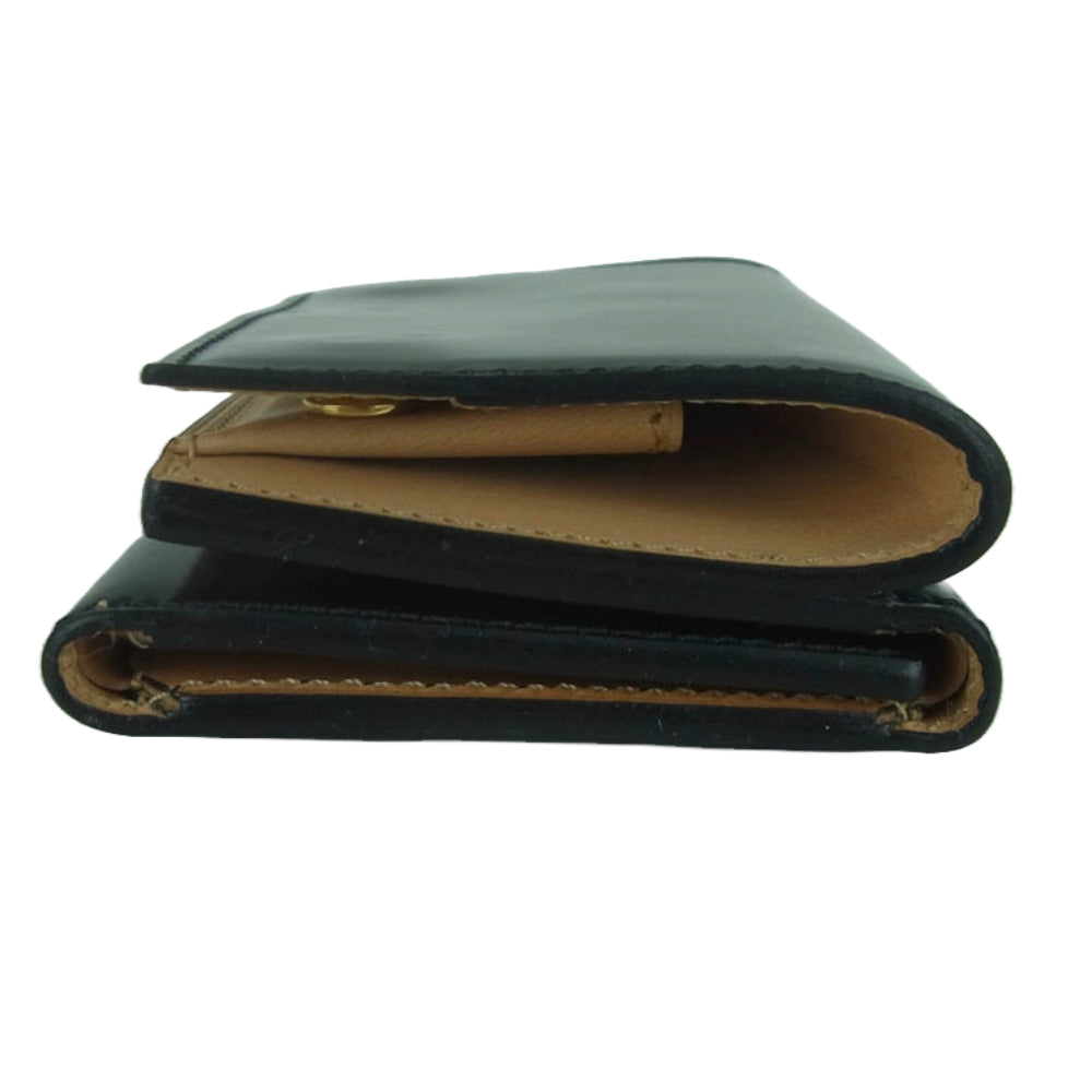 フラソリティ FS710 Trifold wallet シェルコードバン 三つ折り 財布 サイフ ウォレット ブラック系【中古】