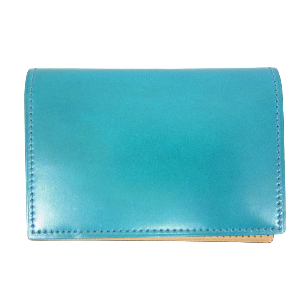 フラソリティ FM704 Business card case ビジネス カードケース 名刺入れ レザー 水染め オイルコードバン ブルー系【新古品】【未使用】【中古】