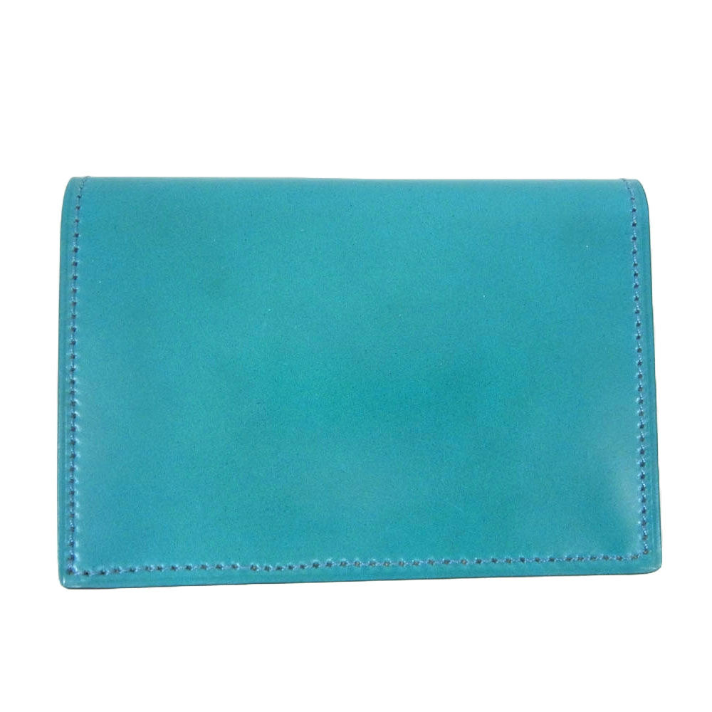 フラソリティ FM704 Business card case ビジネス カードケース 名刺入れ レザー 水染め オイルコードバン ブルー系【新古品】【未使用】【中古】