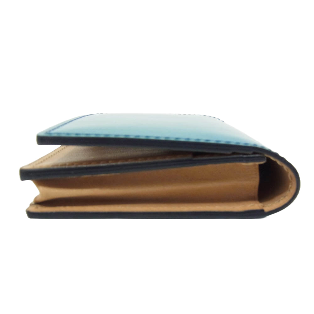 フラソリティ FM704 Business card case ビジネス カードケース 名刺入れ レザー 水染め オイルコードバン ブルー系【新古品】【未使用】【中古】