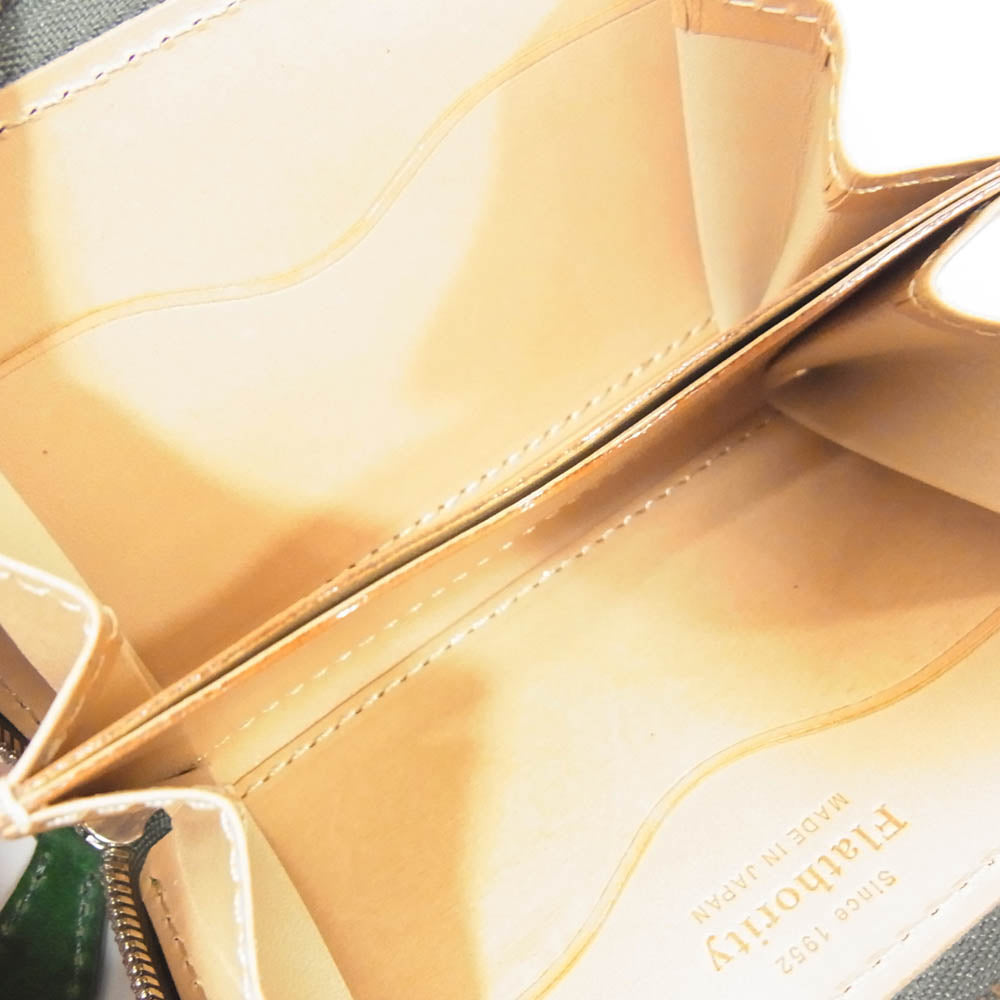 フラソリティ FM711 Coincase 水染 オイルコードバン レザー ラウンドジップ 財布 サイフ ミニウォレット コインケース グリーン系【新古品】【未使用】【中古】