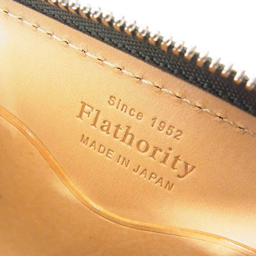 フラソリティ FM711 Coincase 水染 オイルコードバン レザー ラウンドジップ 財布 サイフ ミニウォレット コインケース グリーン系【新古品】【未使用】【中古】