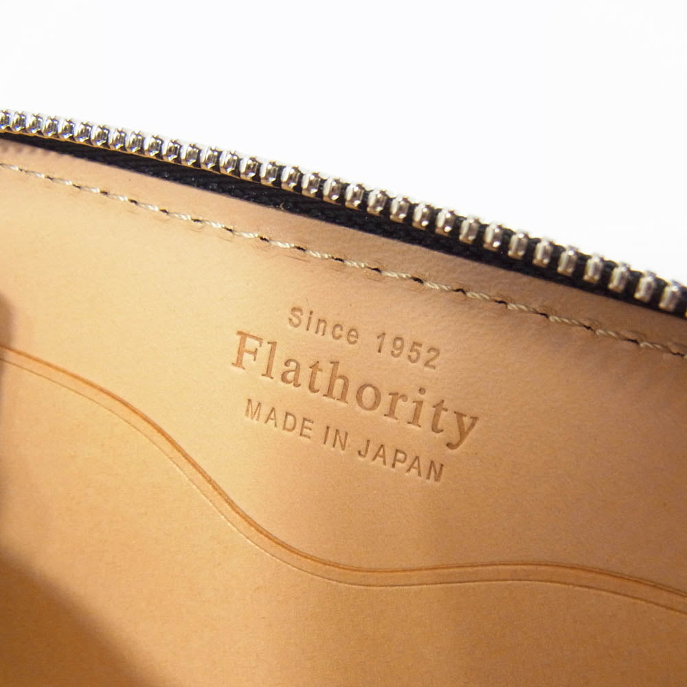 フラソリティ FM711 Coincase 水染 オイルコードバン レザー ラウンドジップ 財布 サイフ ミニウォレット コインケース ブラック系【新古品】【未使用】【中古】