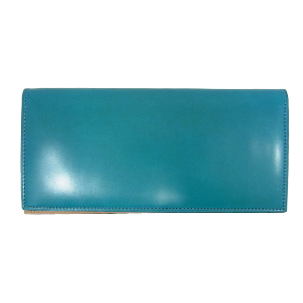 フラソリティ FM701 Long Wallet レザー 水染め オイルコードバン 二つ折り 長財布 ロング ウォレット ブルー系【中古】