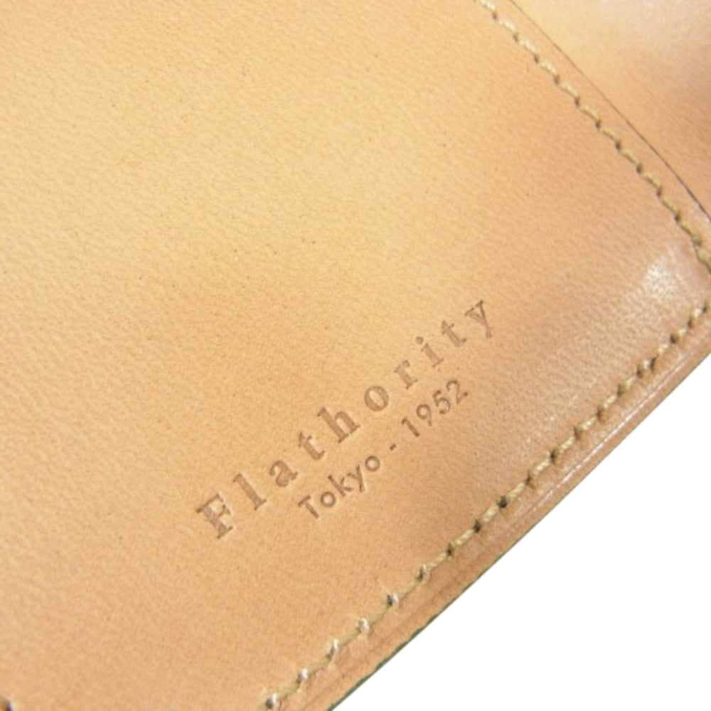 フラソリティ FM7710 Tri-Fold Wallet 水染 オイルコードバン レザー 三つ折り 財布 サイフ ミニウォレット グリーン系【新古品】【未使用】【中古】