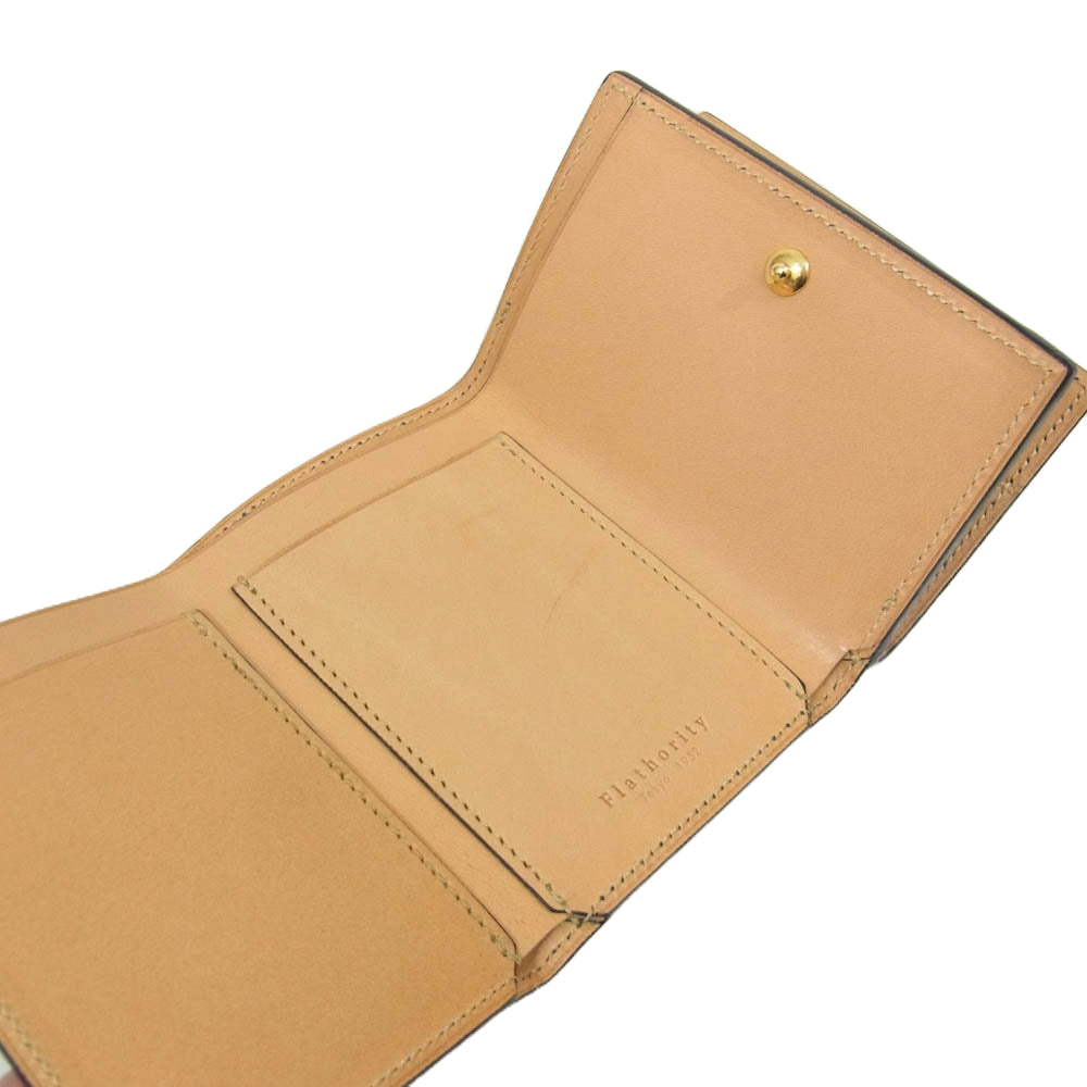 フラソリティ FS710 Trifold wallet シェルコードバン 三つ折り 財布 サイフ ウォレット ネイビー系【美品】【中古】