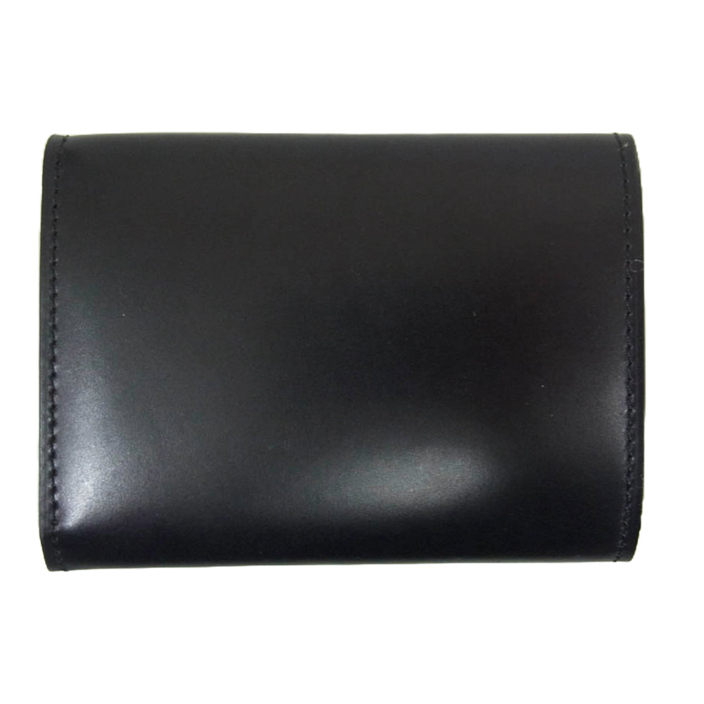 フラソリティ FM710 Tri-Fold Wallet 水染 オイルコードバン レザー 三つ折り 財布 サイフ ミニウォレット ブラック系【新古品】【未使用】【中古】