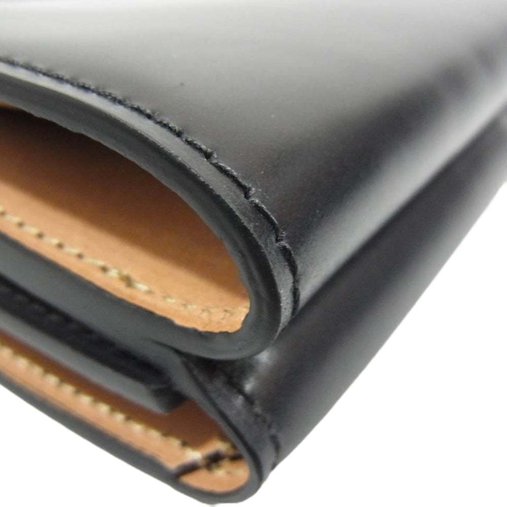 フラソリティ FM710 Tri-Fold Wallet 水染 オイルコードバン レザー 三つ折り 財布 サイフ ミニウォレット ブラック系【新古品】【未使用】【中古】