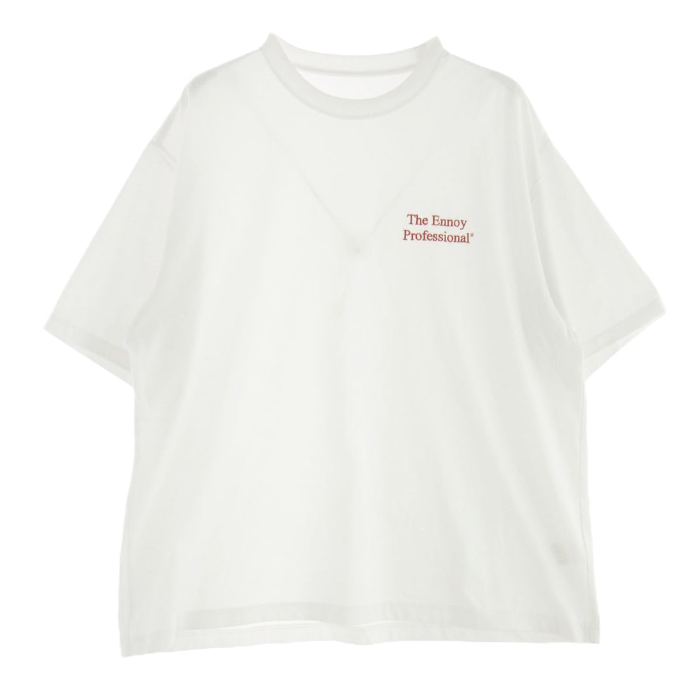 The Ennoy Professional ザ エンノイ プロフェッショナル 24SS SS24BRWNCT04NTL Logo T-Shirt ロゴ刺繍 半袖 Tシャツ ホワイト ホワイト系 L【中古】