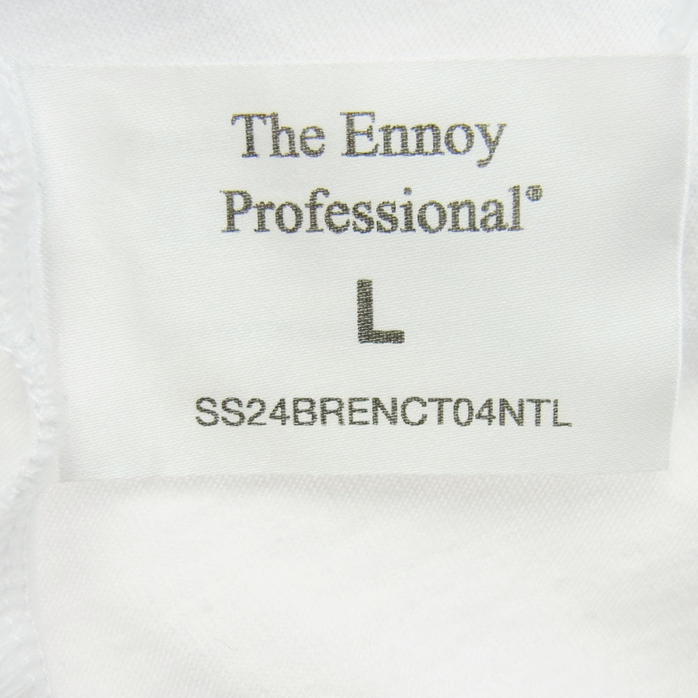 The Ennoy Professional ザ エンノイ プロフェッショナル 24SS SS24BRWNCT04NTL Logo T-Shirt ロゴ刺繍 半袖 Tシャツ ホワイト ホワイト系 L【中古】