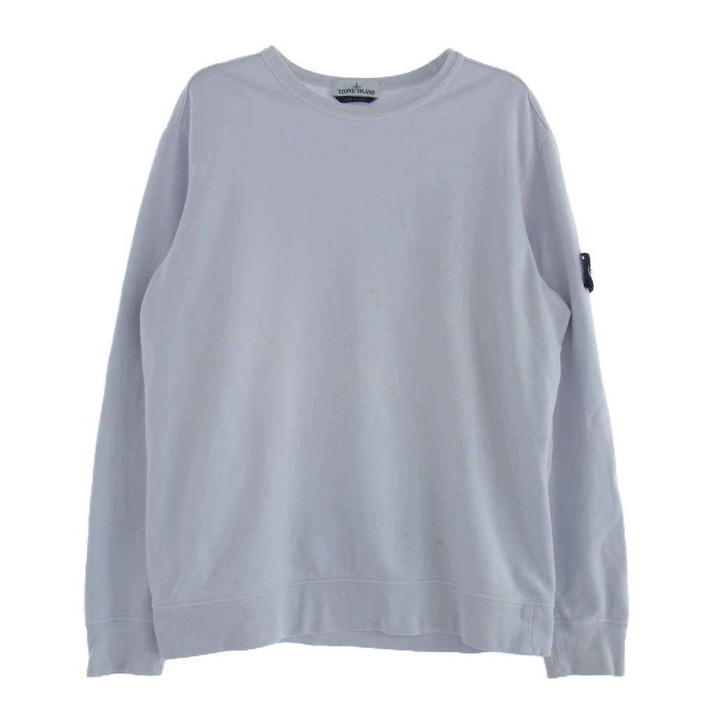 STONE ISLAND ストーンアイランド 691562720 ロゴワッペン クルーネック スウェット トレーナー ホワイト系 XXL【中古】