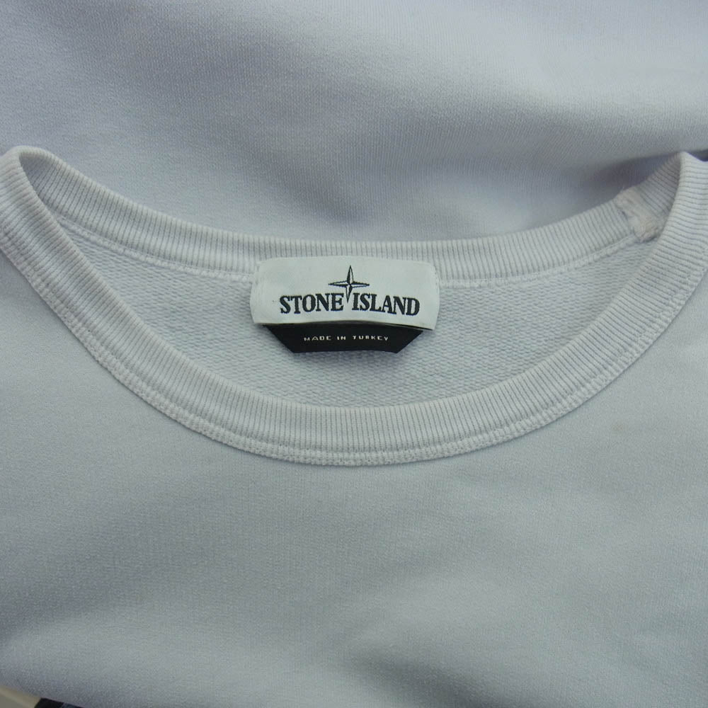 STONE ISLAND ストーンアイランド 691562720 ロゴワッペン クルーネック スウェット トレーナー ホワイト系 XXL【中古】