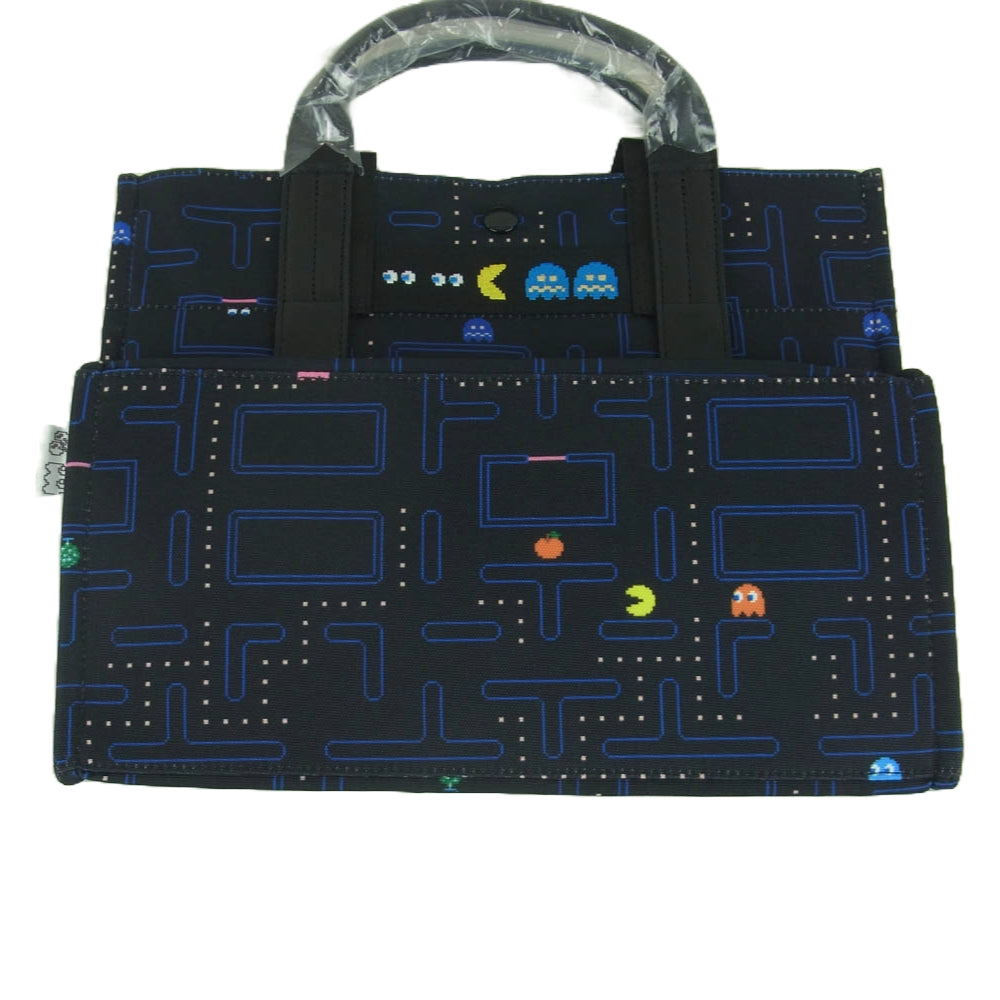 イアパピヨネ PAC-MAN パックマン ピクセル トート バッグ ブラック系 ネイビー系【新古品】【未使用】【中古】