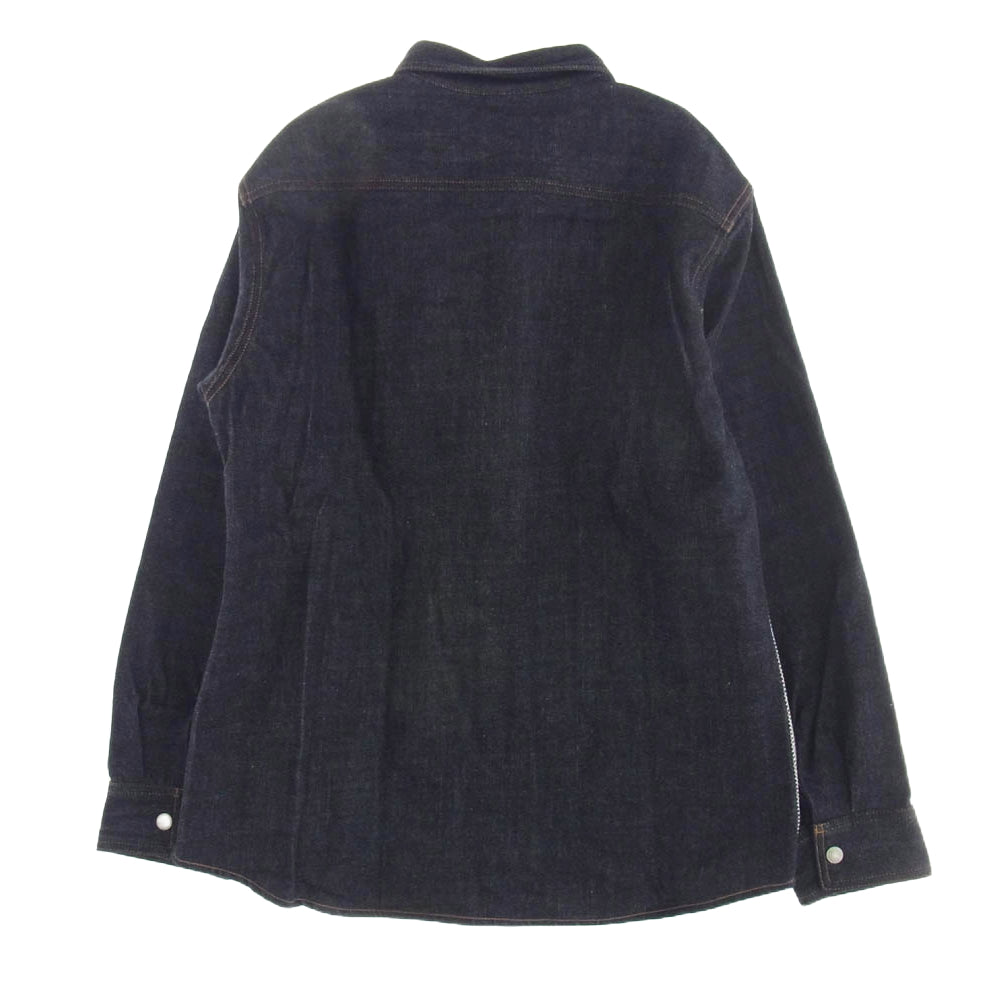KOJIMA GENES 児島ジーンズ RNB-2008 富士金梅 刺し子 コンボ デニム シャツ ジャケット ダークネイビー系 XL【中古】