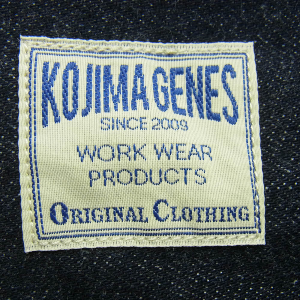 KOJIMA GENES 児島ジーンズ RNB-2008 富士金梅 刺し子 コンボ デニム シャツ ジャケット ダークネイビー系 XL【中古】