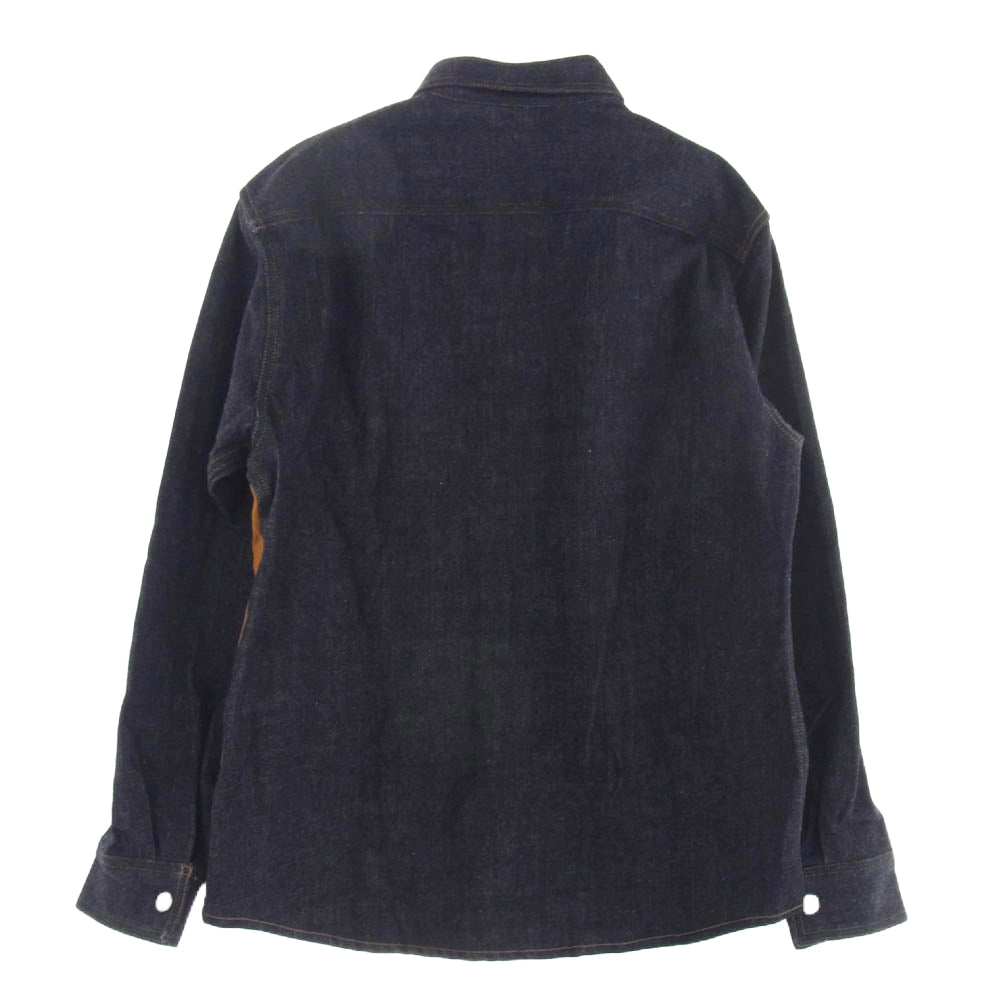 KOJIMA GENES 児島ジーンズ RNB-2081 富士金梅 ダック デニム コンボ シャツ ダークネイビー系 ブラウン系 L【中古】