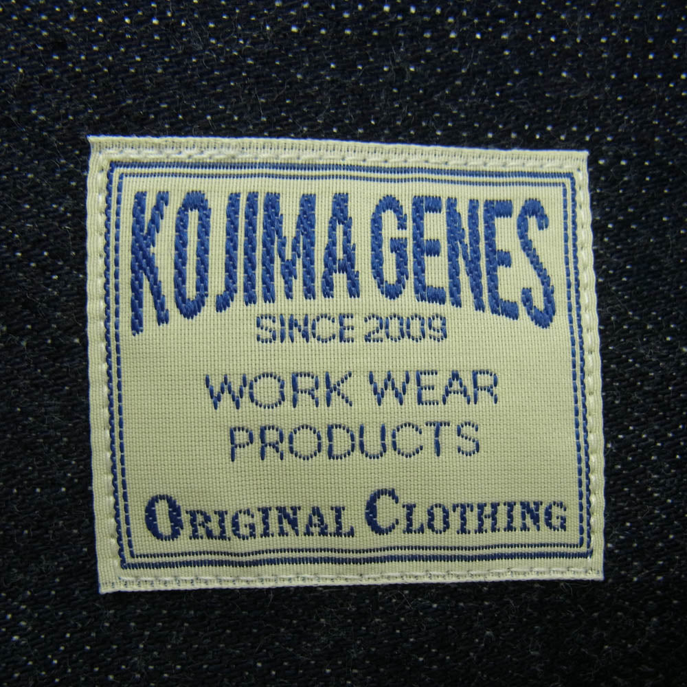 KOJIMA GENES 児島ジーンズ RNB-2081 富士金梅 ダック デニム コンボ シャツ ダークネイビー系 ブラウン系 L【中古】