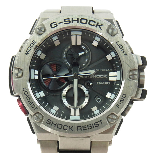 CASIO G-SHOCK カシオ ジーショック GST-B100-1AJF GST-B100 Series G-STEEL タフソーラー クロノグラフ アナログ 腕時計 シルバー系【中古】