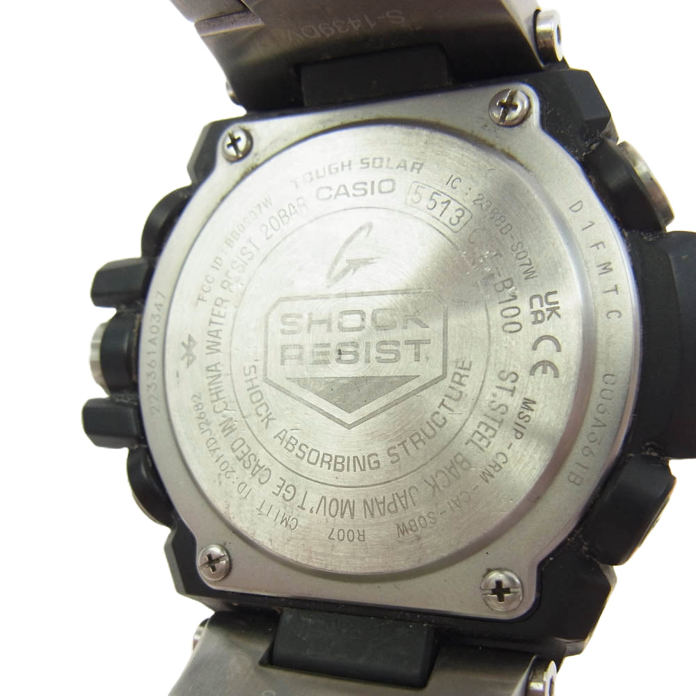 CASIO G-SHOCK カシオ ジーショック GST-B100-1AJF GST-B100 Series G-STEEL タフソーラー クロノグラフ アナログ 腕時計 シルバー系【中古】