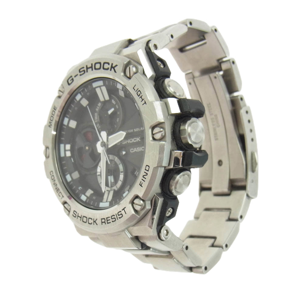 CASIO G-SHOCK カシオ ジーショック GST-B100-1AJF GST-B100 Series G-STEEL タフソーラー クロノグラフ アナログ 腕時計 シルバー系【中古】