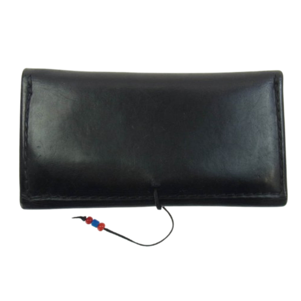 goro's ゴローズ コンチョ付 三つ折り レザー ロングウォレット 長財布 ブラック系【中古】