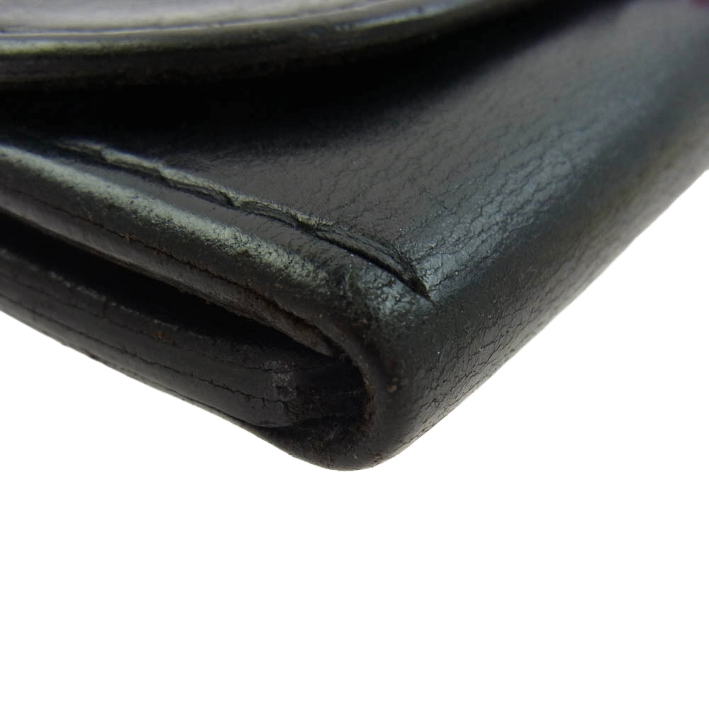 goro's ゴローズ コンチョ付 三つ折り レザー ロングウォレット 長財布 ブラック系【中古】