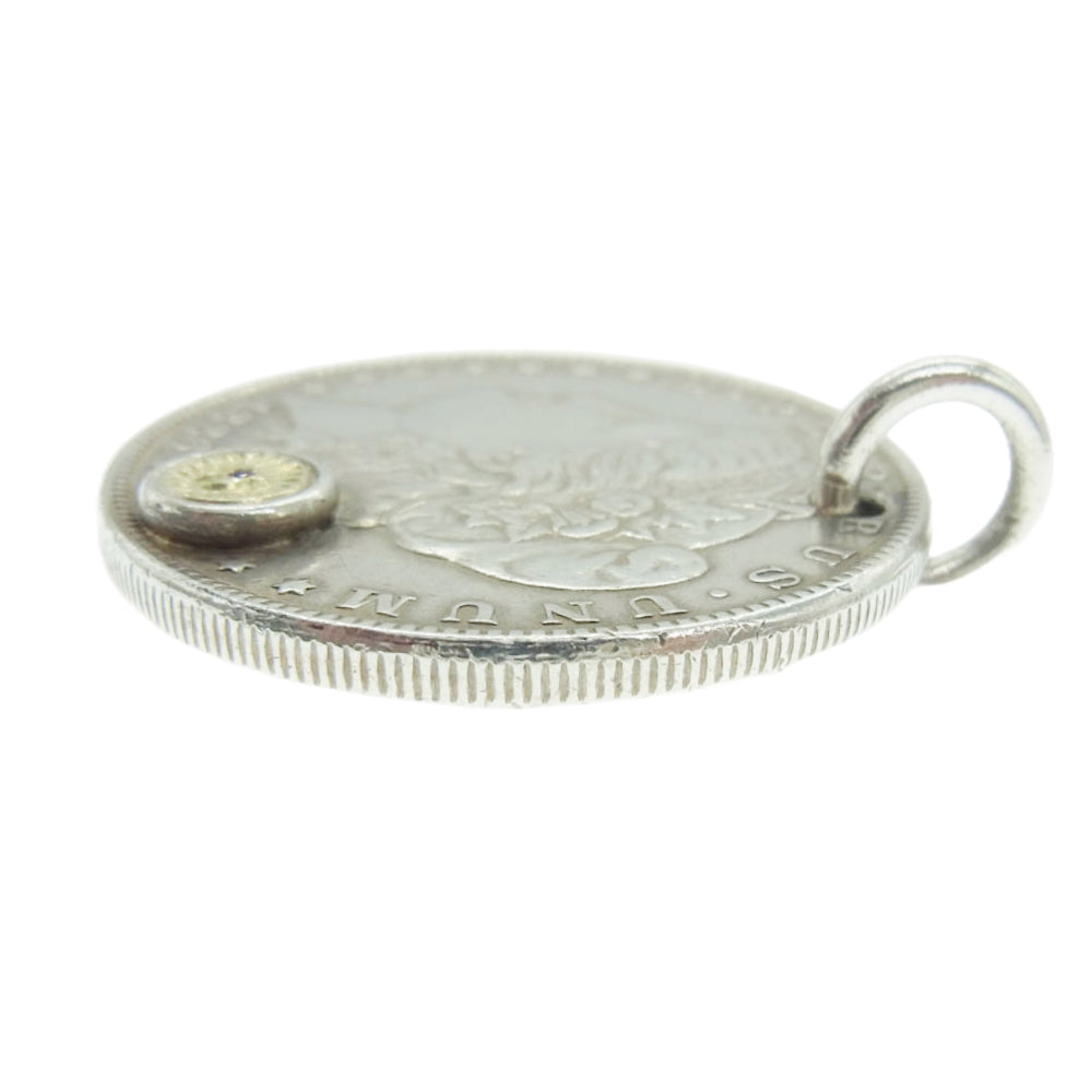 WINGROCK ウィングロック K18 金メタル ルビー モルガンコイン ペンダントトップ シルバー系【中古】