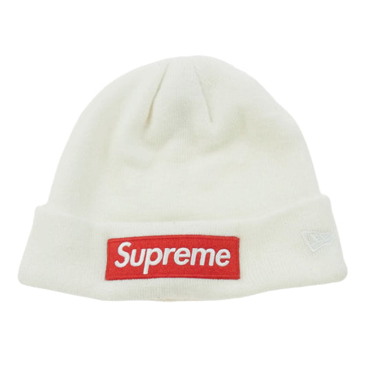 Supreme シュプリーム New Era Box Logo Beanie ニューエラ ボックス ロゴ ビーニー ニット キャップ ホワイト ホワイト系【中古】