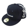 Supreme シュプリーム 21AW New York Yankees Box Logo New Era ニューヨーク ヤンキース ボックス ロゴ ニューエラ キャップ ネイビー系 60.6cm【美品】【中古】
