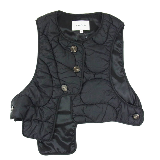 ENFOLD エンフォルド 23AW 300GA230-1140 SKIN VEST キルティング 中綿 ベスト ブラック系 38【美品】【中古】