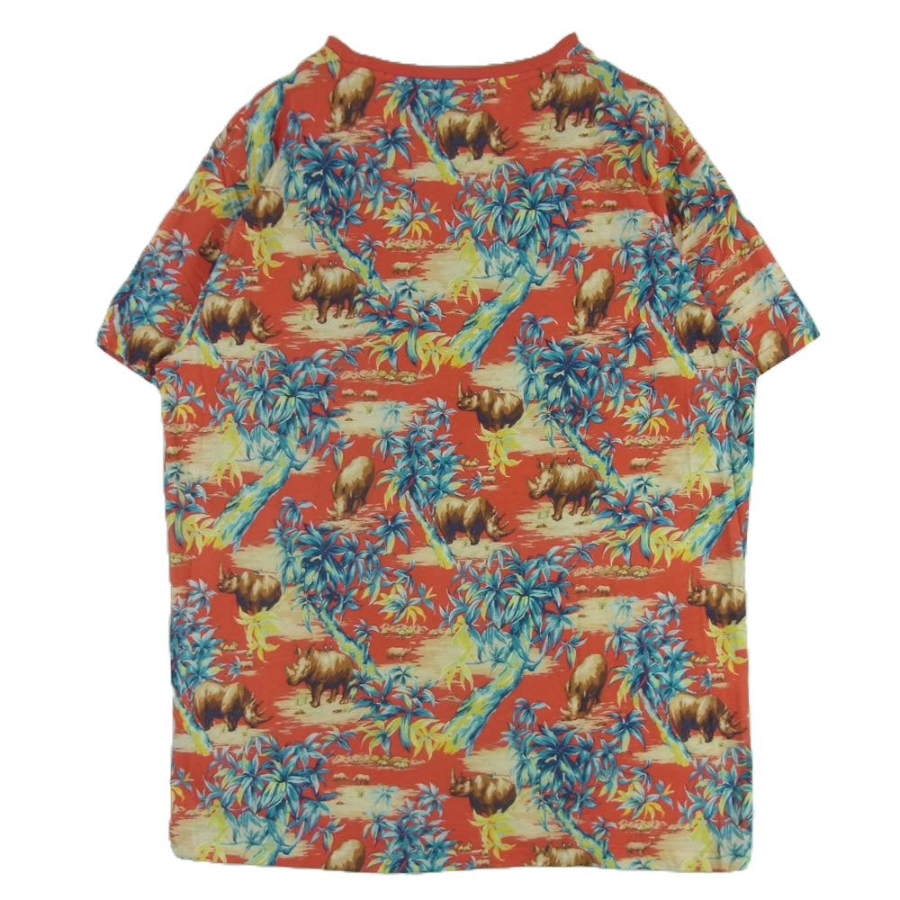 POLO RALPH LAUREN ポロ・ラルフローレン アロハ柄 Tシャツ 半袖 カットソー サイ カンボジア製 レッド系 XL【中古】