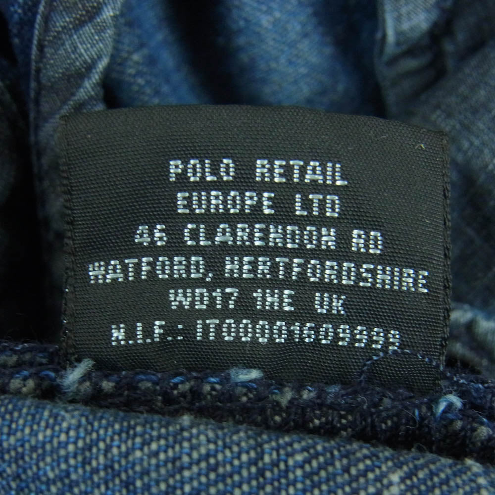 POLO RALPH LAUREN ポロ・ラルフローレン 2タック ストレート デニム パンツ インディゴブルー系 38 / 32【中古】
