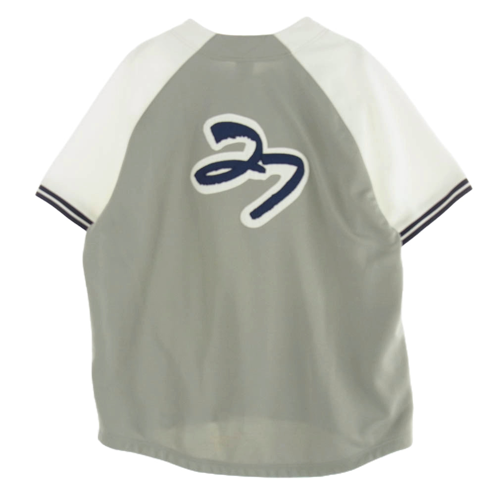 NIKE ナイキ 372382-082 × Futura × be true フューチュラ ビートゥルー ニューヨークヤンキース ベースボール シャツ 半袖 グレー系 ホワイト系 XL【中古】