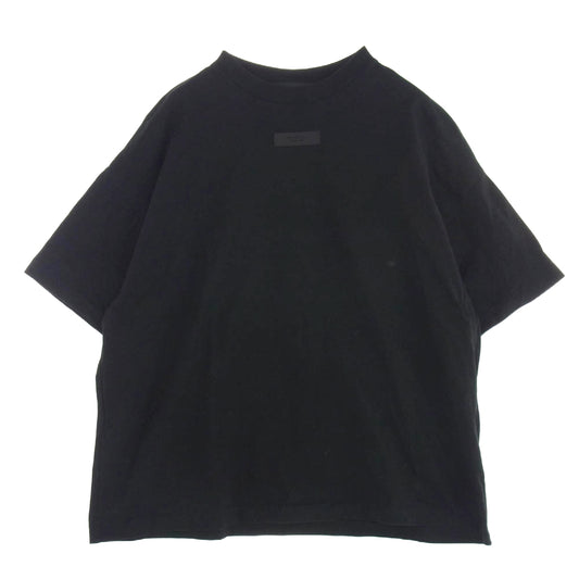 FEAR OF GOD フィアオブゴッド 24AW 125SU244190F ESSENTIALS エッセンシャルズ ロゴラバーパッチ オーバーサイズ 半袖 Tシャツ ブラック系 L【中古】