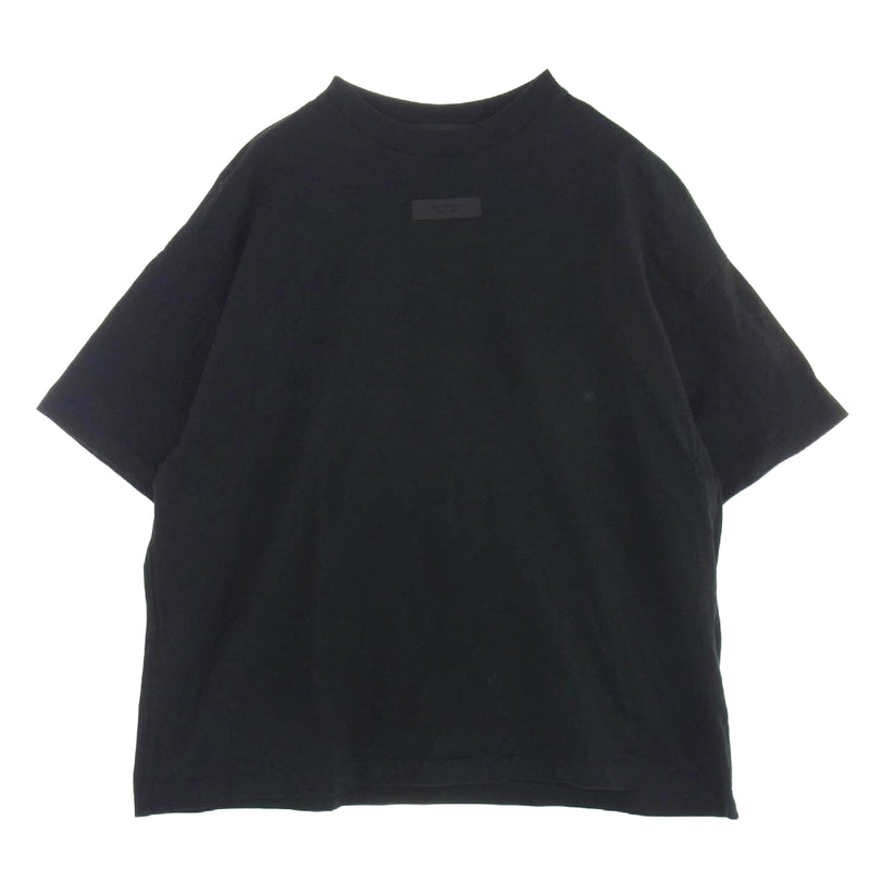 FEAR OF GOD フィアオブゴッド 24AW 125SU244190F ESSENTIALS エッセンシャルズ ロゴラバーパッチ オーバーサイズ 半袖 Tシャツ ブラック系 L【中古】