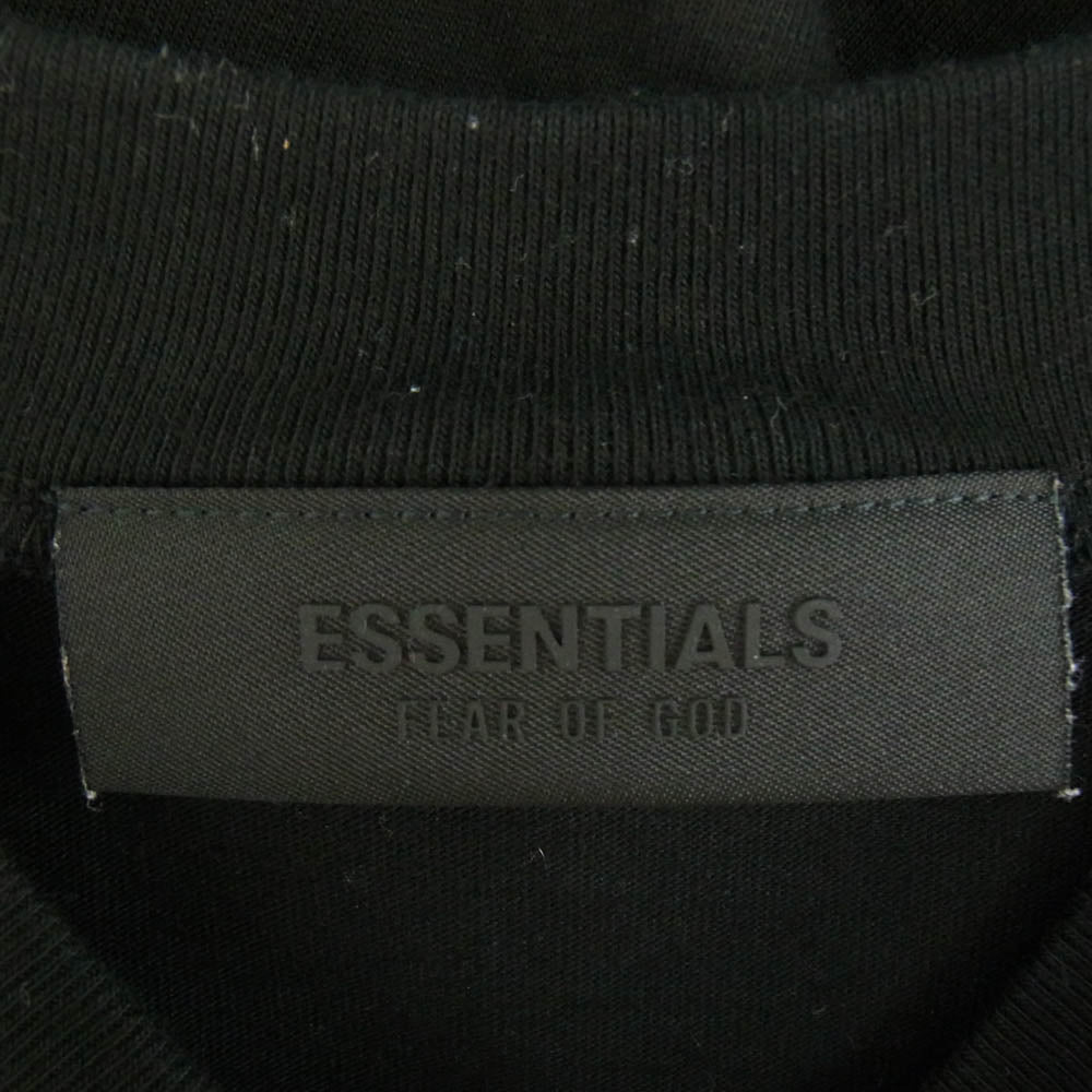 FEAR OF GOD フィアオブゴッド 24AW 125SU244190F ESSENTIALS エッセンシャルズ ロゴラバーパッチ オーバーサイズ 半袖 Tシャツ ブラック系 L【中古】