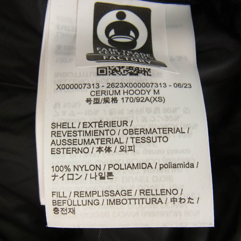 ARC'TERYX アークテリクス X000007313 Cerium Hoody セリウム フーディ ブラック ブラック系 XS【極上美品】【中古】