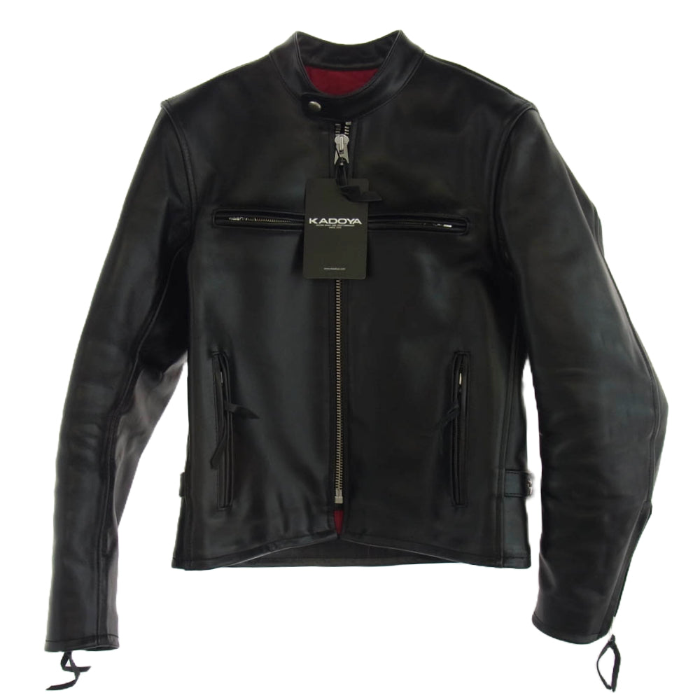 KADOYA K'S LEATHER ブラック ライダースジャケット M KADOYA カドヤ K'S LEATHER CHASER レザー シングル ライダース