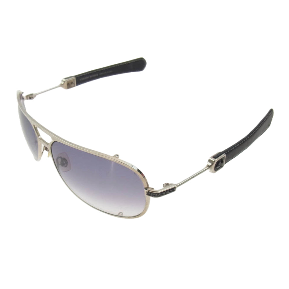 CHROME HEARTS クロムハーツ（原本無） STEPCHILD ステップチャイルド レザー アイウェア サングラス シルバー系 ブラック系【中古】