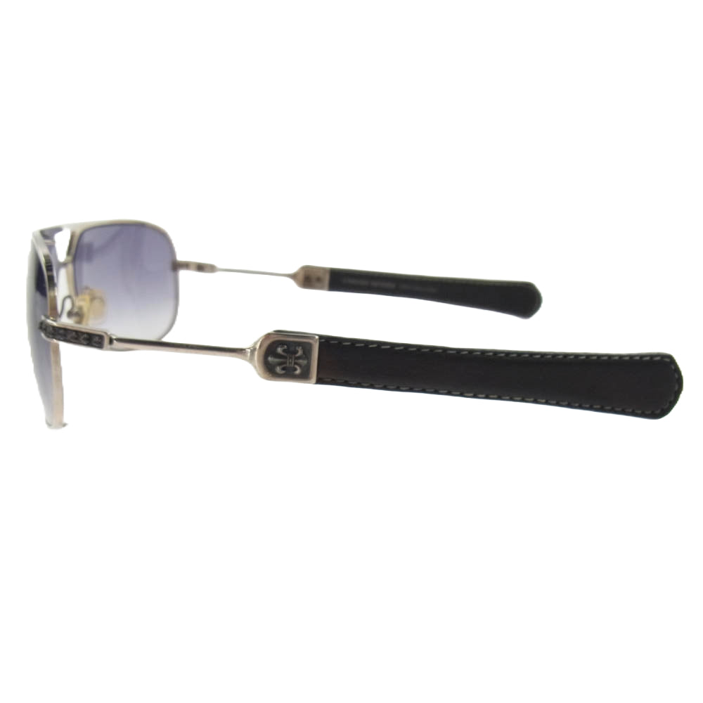 CHROME HEARTS クロムハーツ（原本無） STEPCHILD ステップチャイルド レザー アイウェア サングラス シルバー系 ブラック系【中古】