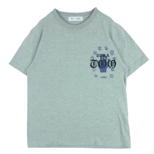 TOGA トーガ TZ242-JK972 TOO PRINT 半袖 Tシャツ コットン ポリエステル 中国製 グレー系 L.GRAY M【中古】