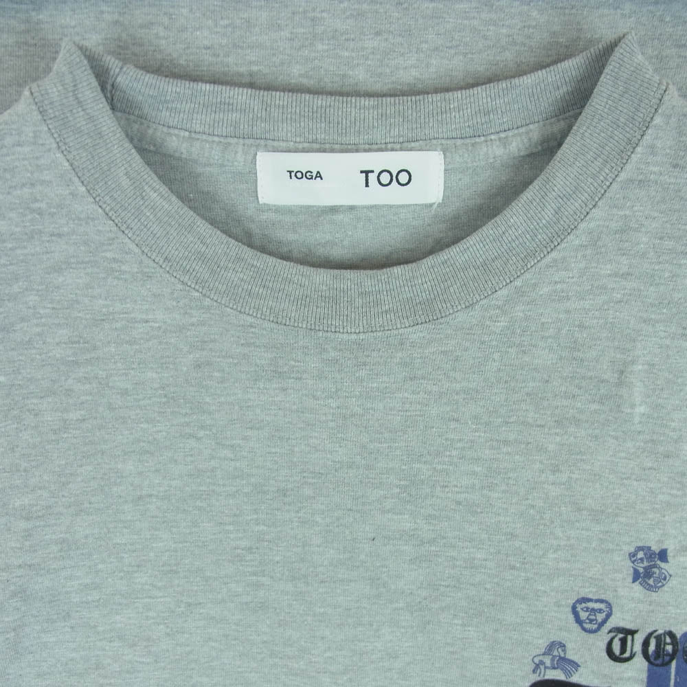 TOGA トーガ TZ242-JK972 TOO PRINT 半袖 Tシャツ コットン ポリエステル 中国製 グレー系 L.GRAY M【中古】