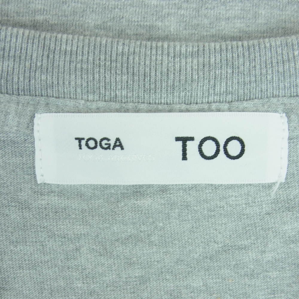 TOGA トーガ TZ242-JK972 TOO PRINT 半袖 Tシャツ コットン ポリエステル 中国製 グレー系 L.GRAY M【中古】