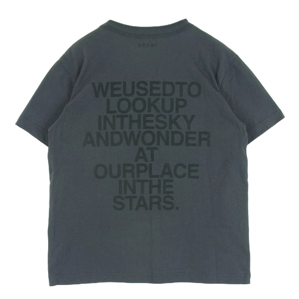 Sacai サカイ 23AW 23-0585S Graphic T-Shirt サカイ グラフィック 半袖 Tシャツ グレー系 チャコール系 326 0 【中古】
