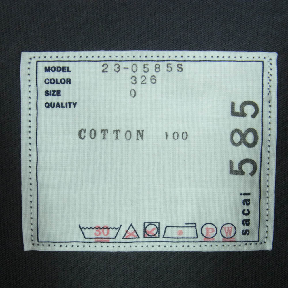 Sacai サカイ 23AW 23-0585S Graphic T-Shirt サカイ グラフィック 半袖 Tシャツ グレー系 チャコール系 326 0 【中古】